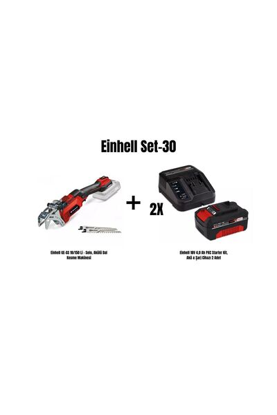 Einhell Set-30 (Einhell GE-GS 18/150 Li Akülü Dal Kesme Makinesi+2x4,0 Ah Akü...