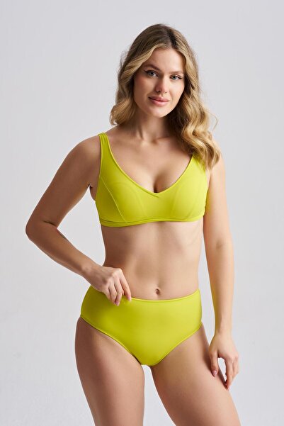 AQUAVİVA Women's Fiorella Adjustable Strap Bikini Set Neon Green