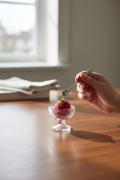 Bereketli Store Line Çizgili Ayaklı Çerezlik Cam Ayaklı Şık Sunum Kasesi