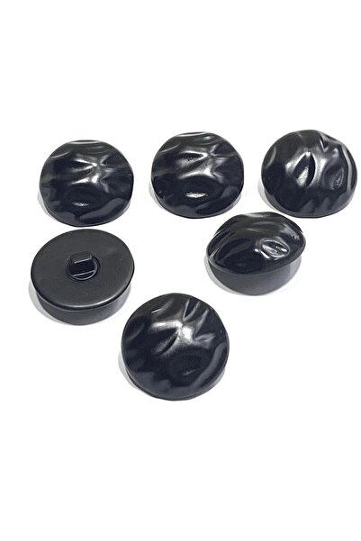 karantuhafiye زر معطف ترنش / سطح مموج / أسود / طقم من 6 قطع / 2.2 سم / m130326