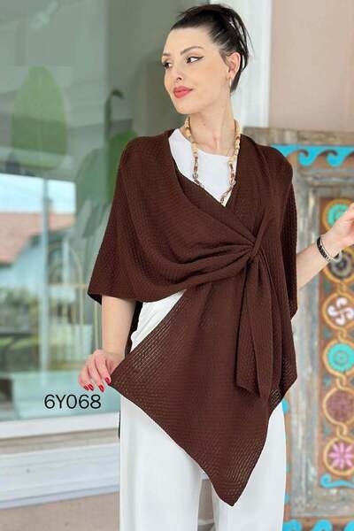İnce Topuk Knitwear Poncho 6Y068