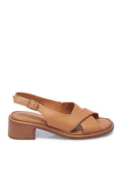 Tergan Taba Hakiki Deri Kadın Sandalet - K25Y1SN67980-A29