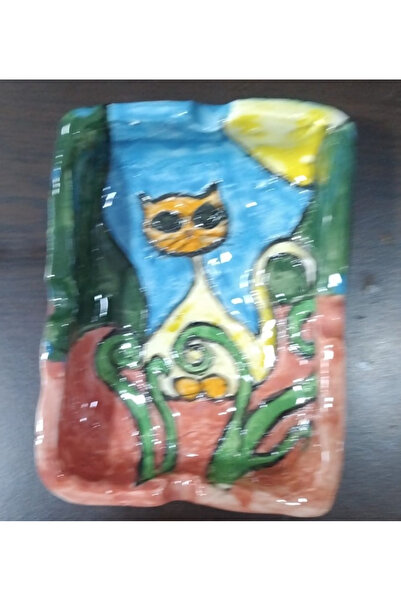 esdekor 9X12 cm Small Ashtray Ceramic Handmade 1 Piece