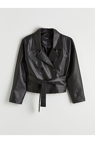 LC Waikiki Vizyon New Season Shirt Collar Women's Leather Look Jacket