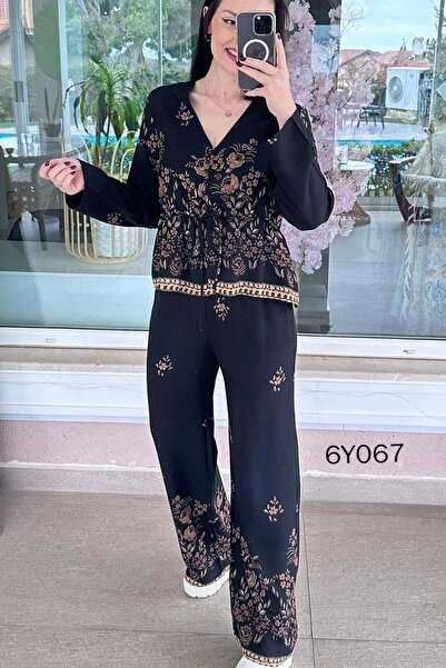 İnce Topuk Patterned Viscose Set 6Y067
