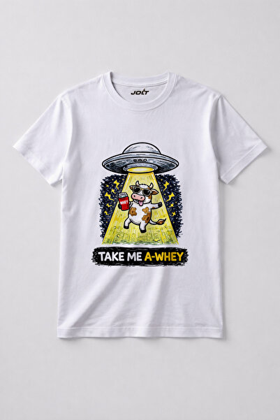 JOLT Unisex Διασκεδαστικό Λευκό T-Shirt Αριθμός Μοντέλου: 001