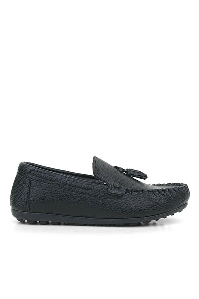 Sy Store Μαύρα δερμάτινα παπούτσια μοκασίνι για αγόρια