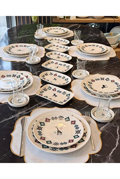 Onedekor 36 Parça Hitit Porselen Kahvaltı Takımı