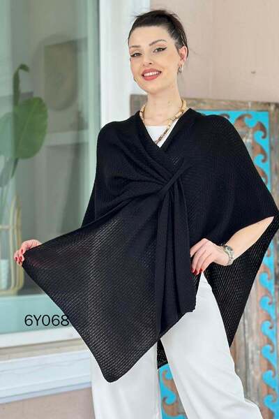 İnce Topuk Knitwear Poncho 6Y068