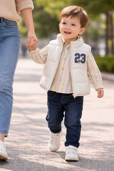 bubiee baby طقم ملابس للأولاد مكون من مبطن قطع - سترة ، مخطط طقم قميص وبنطلون