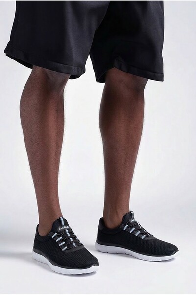 Look Life LL-26107 Ανδρικά παπούτσια sneaker από μαύρο υφασμάτινο ύφασμα χωρί...