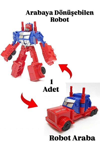 ÇEÇEN HOME (1 Adet) Transformers Robot Araba ,Arabaya Dönüşebilen Robot, Robo...