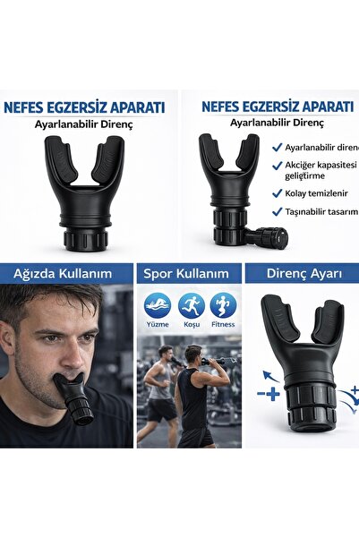 Nefes Egzersiz Aparatı – Solunum Antrenman Cihazı Akciğer Güçlendirme Fitness Nefes Eğitmeni
