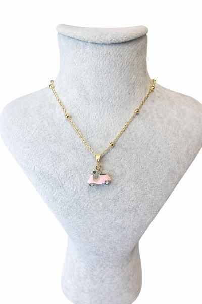 LUNEVA AKSESUAR قلادة مزينة بالأشكال مع سلسلة ذهبية اللون - قلادة لطيفة بأشكا...