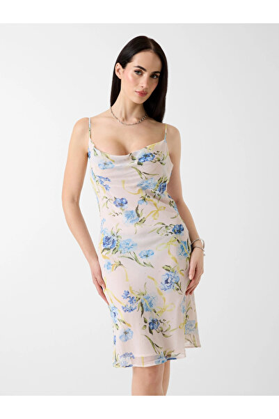 Guess Αμάνικο Linda Mini Strap Γυναικείο Πολύχρωμο Φόρεμα W6GK27W1816-PMI9