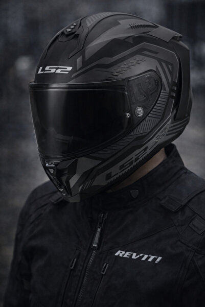LS2 CHALLENGER 2 DRAVIX MAT GRİ KASK (SİYAH VİZÖR)
