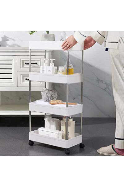 Affaly Organizer Cart with Wheels and 4 Shelves for Bathroom, Kitchen and Sto...