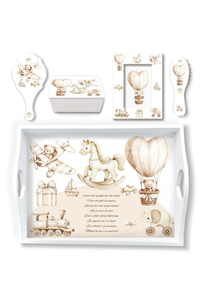 OEM Set tavita mot Cute Neutral Teddy pentru baieti, cu accesorii