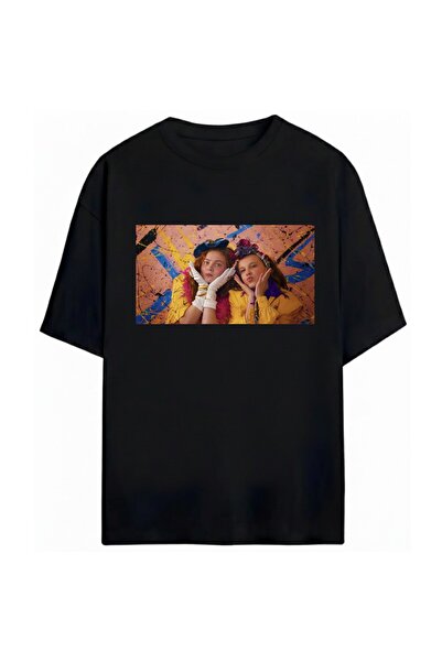 SVART WEAR تي شيرت مطبوع عليه Stranger Things للجنسين مقاس كبير
