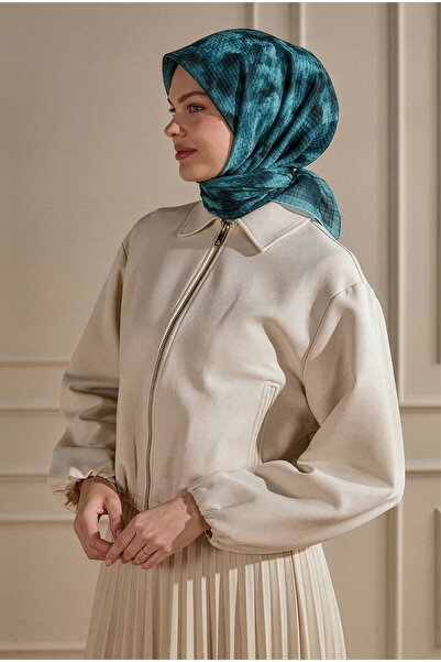 SilkTouch Mint Bulut Patterned Muslin Scarf