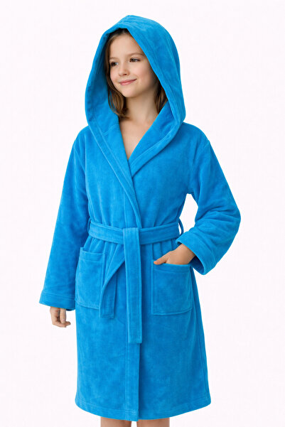 EMİLLİE 100% Cotton Export Surplus Unisex Velvet Children's Bathrobe