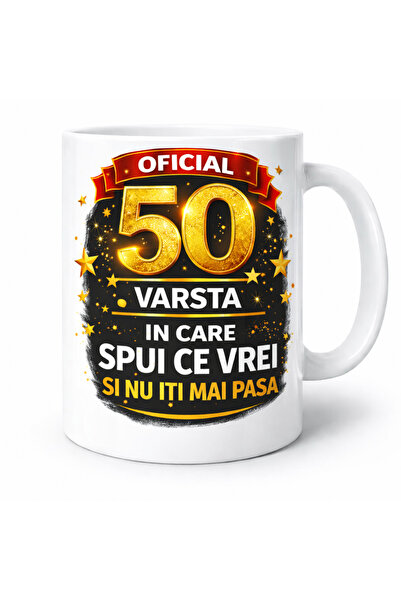 OEM 50th anniversary mug with funny message Official the age when you say wha...