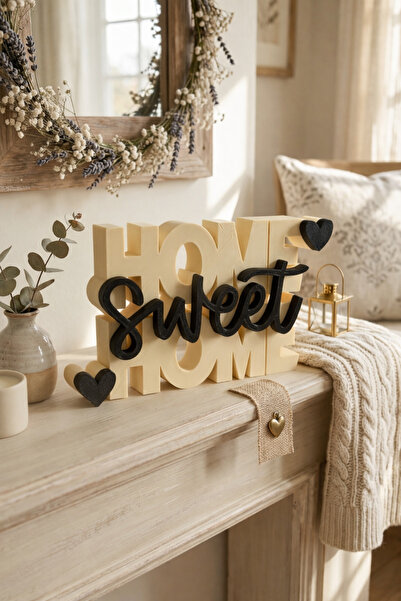 Taz Work Shop Home Sweet Home Dekoratif Biblo – Modern Masa Üstü Ev Yazısı | ...