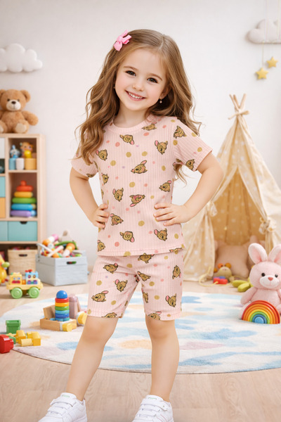 SANTRALBEBE Set colanți scurți pentru fete