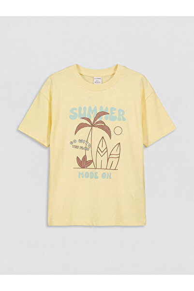 LC Waikiki Tricou pentru băieți Özmarka, sezon nou, cu imprimeu și guler tip ...