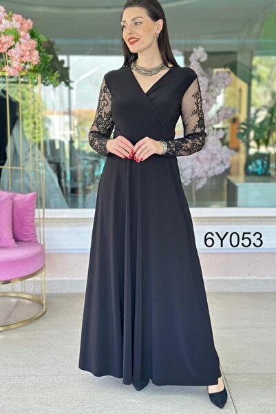 İnce Topuk Sandy Dress with Tulle Sleeves 6Y053