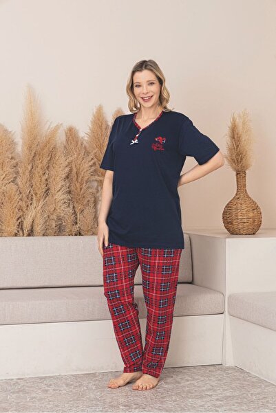 Asel Large Size Short Sleeve Cotton Piece Pajama Set