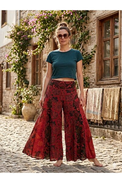 AYASOFYA OTANTIK Γυναικεία παντελόνα-φούστα Nepal Με έθνικ μοτίβο με ελαστική...