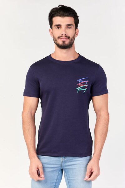 Tommy Hilfiger Tommy Jeans Men Crew Neck Short Sleeve Graphic Print T-Shirt, ...