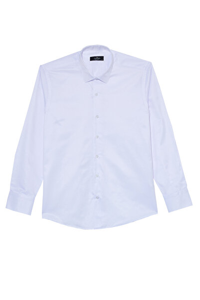 Tudors Men's regular fit classic collar button-down white dress shirt