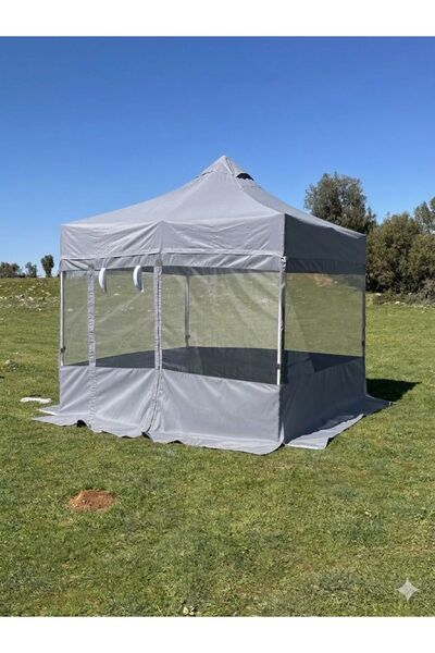 SEVİLBRANDA 3x3 GAZEBO TENTE 4 KENARI SİNEKLİKLİ