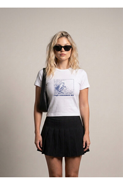 SVART WEAR Rage Consumes Me Printed Stretch Fabric Body T-Shirt