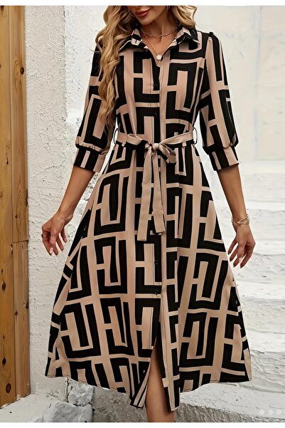 Lovisah Styles Midi Dress - Elegant Botton Down
