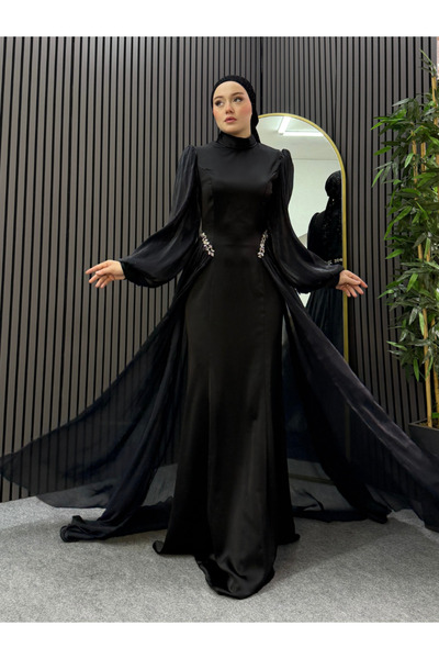 ENSA TESETTUR Swan Evening Dress Black