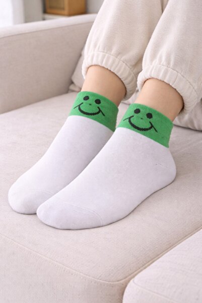 gigigiyim Women's Socks with Smiling Face Detail on the Ankle