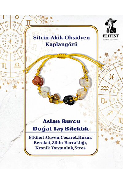 Aslan Burcu Doğal Taş Bileklik