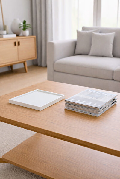 Syulet Dekor Slate – Modern Desktop Presentation & Organizing Tray (White)
