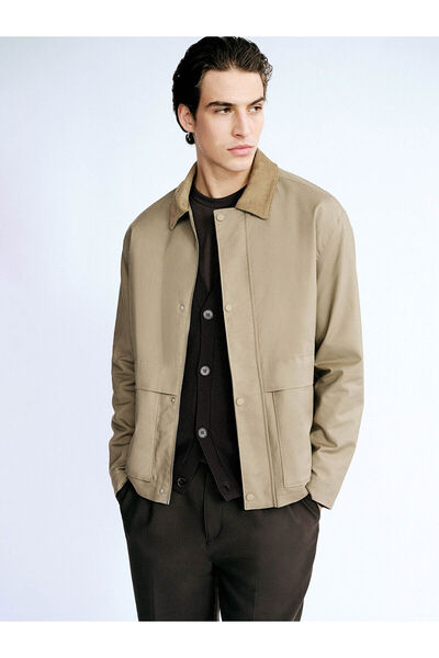 LC Waikiki Vizyon New Season Standard Fit Velvet Collar Men's Jacket