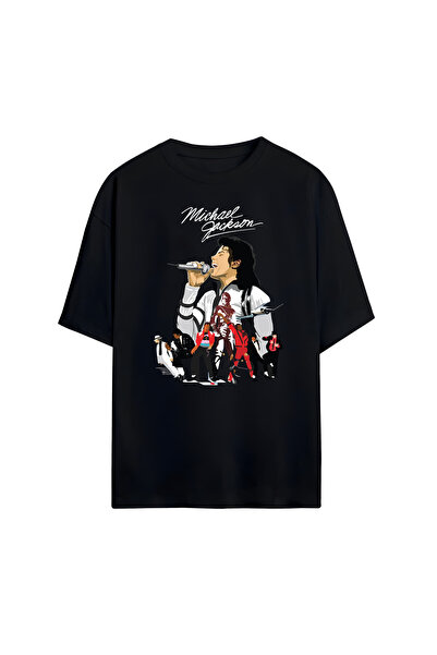 STİL-X Μπλουζάκι Michael Jackson με στάμπα, Unisex, 100% βαμβακερό, Oversize