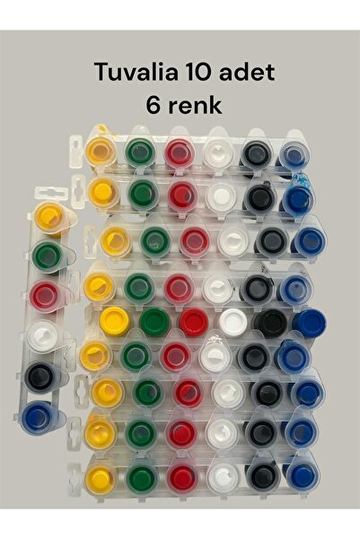 Tuvalia Mini Boy 6 Renk Hobi Kiti Başlangıç Seti Ahşap boyasi10 adet