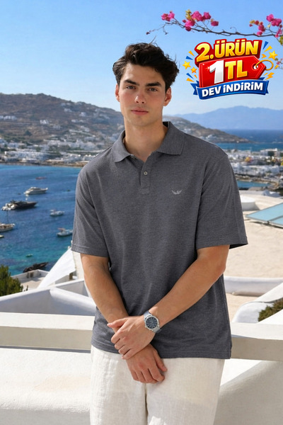 DAMGA JEANS Ανδρικό μπλουζάκι με κοντό μανίκι και λαιμόκοψη πόλο, Βαμβάκι τεμ...