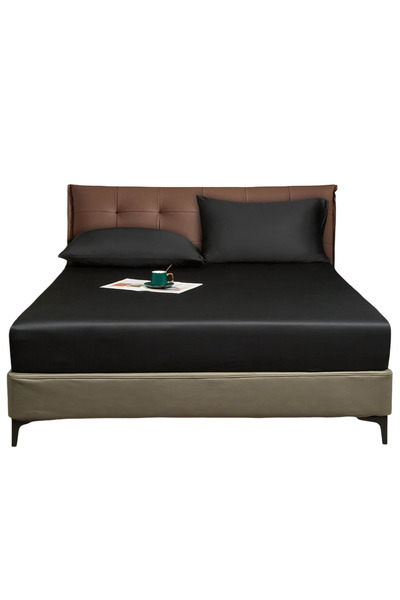 OEM Luofanfei Cearșaf Satinat - 180x200 - mărime 180x200 cm - Negru Microfibr...