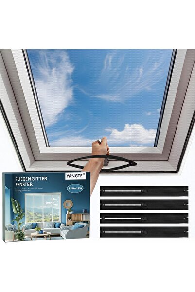 OEM Yangte Plasa Anti-insecte - Mansarda - mărime 130x150 cm - Neagră - Set 4...