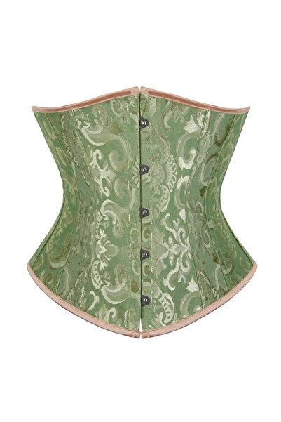 OEM Corset Damă - Satinat Renascentist - mărime XXL - Verde - Modelator Gotic...