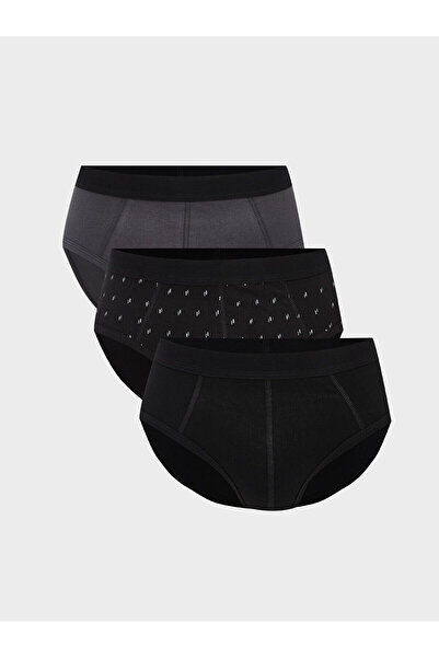LC Waikiki Boxer negru din bumbac, cu croială standard, flexibil, pachet de 3