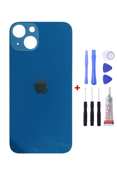 Yedcom Iphone 13 Mavi Arka Cam Kapak Arka Pil Kapağı
